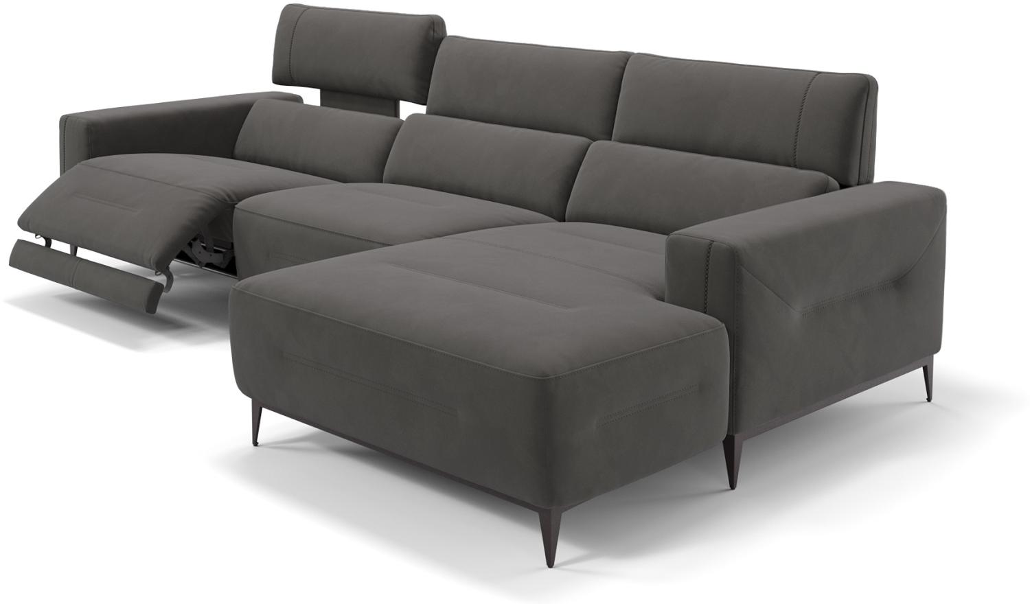 Sofanella Eckcouch TERAMO Ecksofa Wohnlandschaft Stoffsofa in Dunkelgrau M: 324 Breite x 101 Tiefe Bild 1