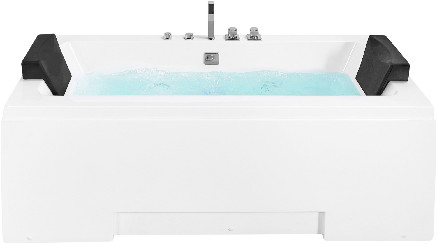 Whirlpool Badewanne mit LED weiß rechteckig 170 x 75 cm GALLEY Bild 1