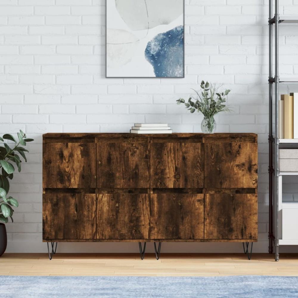 vidaXL Sideboards 2 Stk. Räuchereiche Holzwerkstoff 3190178 Bild 1