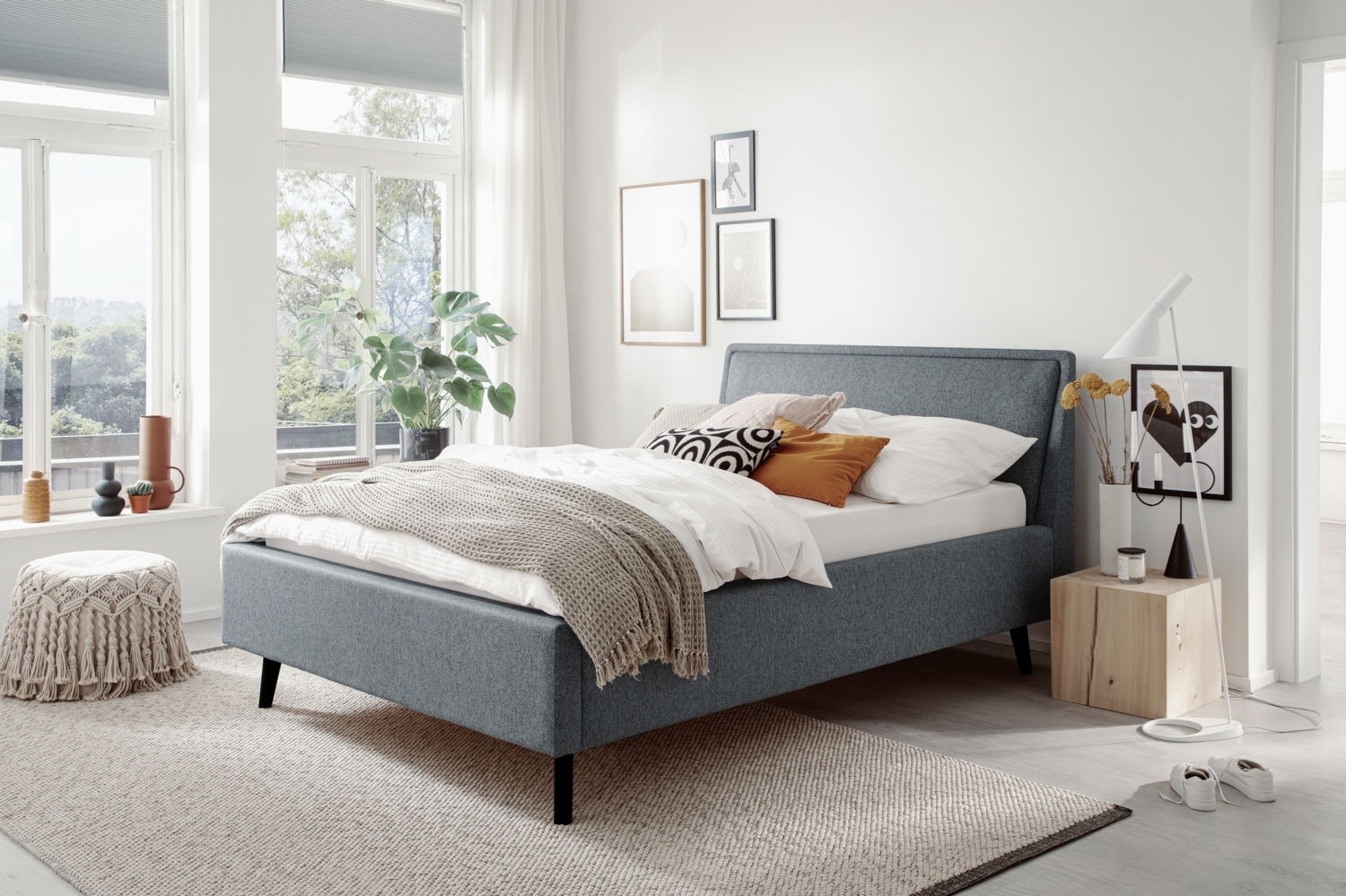 Polsterbett >Frieda mit BK< Liegefläche 140x200 cm, Stelar Ocean, Stellmaß: 156x105x224cm (BxHxT) Bild 1