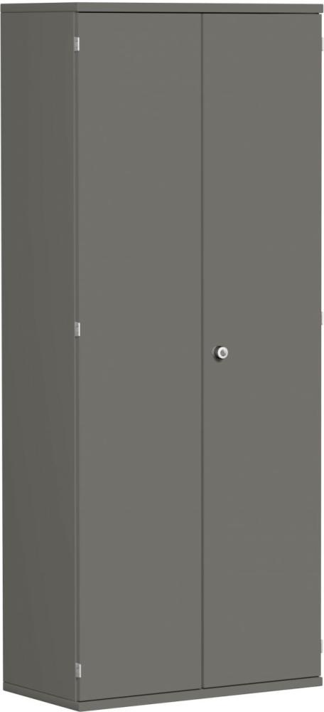 Flügeltürenschrank, 4 Dekor-Einlegeböden, 100x42x192cm, Graphit Bild 1