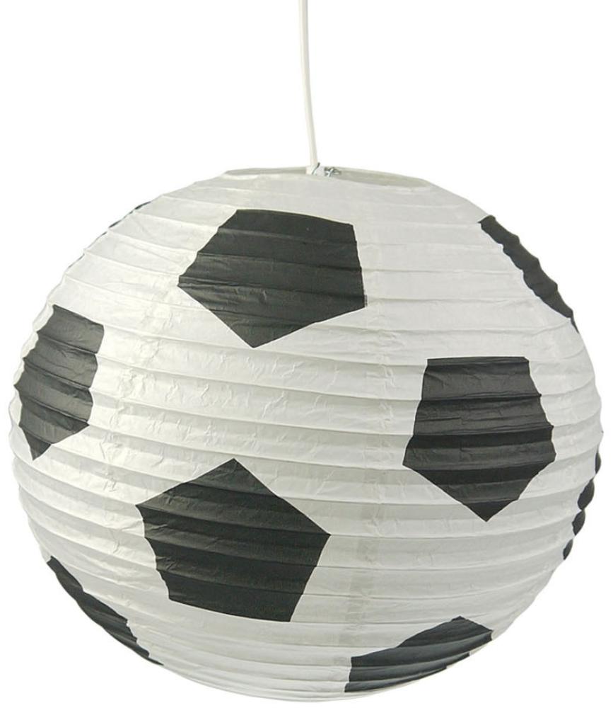 Kinder Papierlampe FUSSBALL Motiv Lampenschirm Ø40cm mit Aufhängung & LED Licht Bild 1