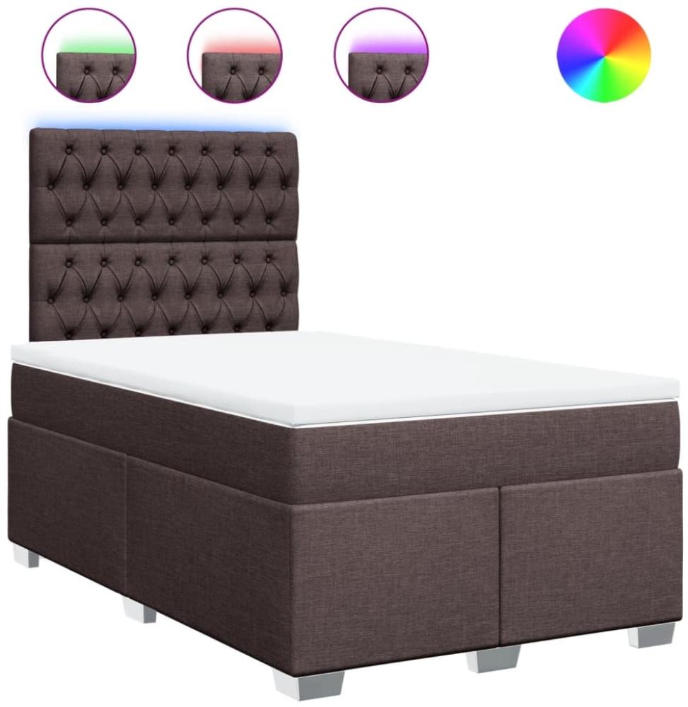vidaXL Boxspringbett mit Matratze Dunkelbraun 120x200 cm Stoff 3292765 Bild 1