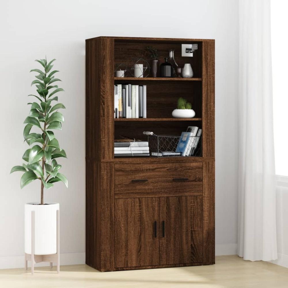 vidaXL Highboard Braun Eichen-Optik Holzwerkstoff Bild 1