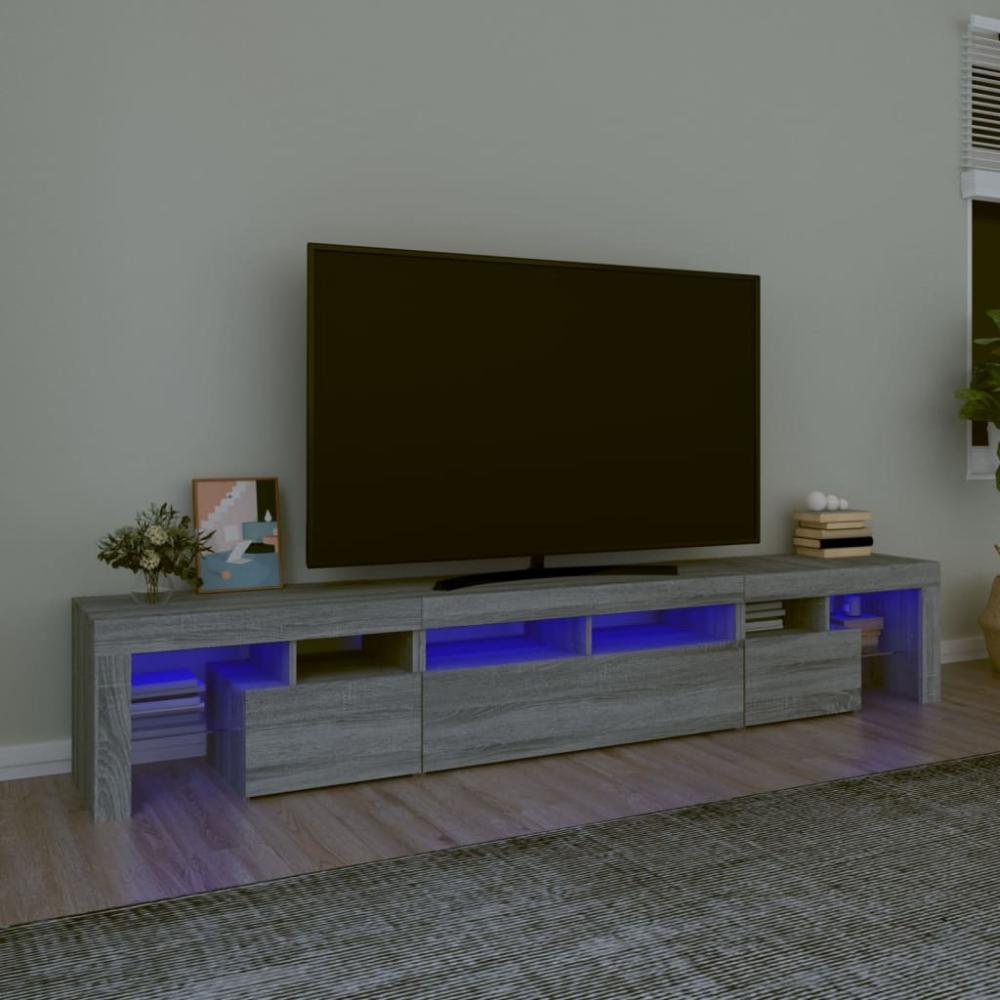 vidaXL TV-Schrank mit LED-Leuchten Grau Sonoma 230x36,5x40 cm 3152792 Bild 1
