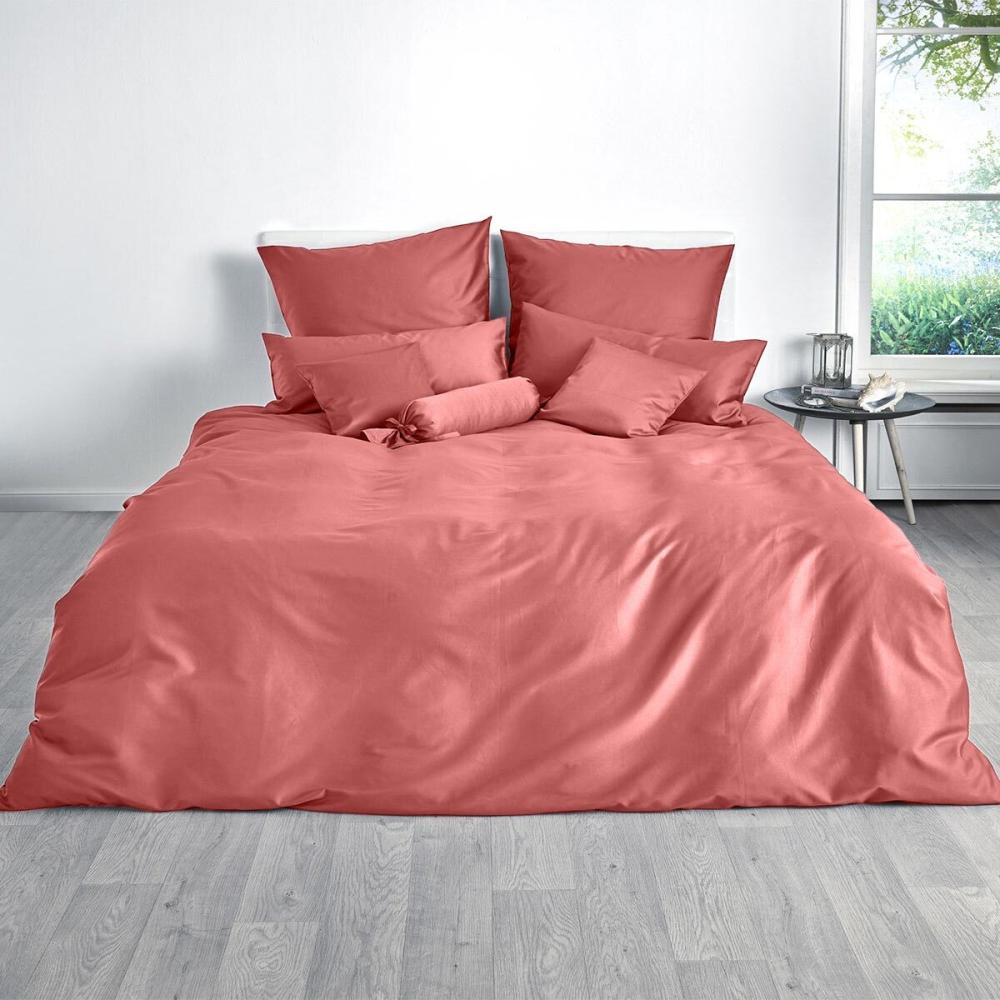 Traumschlaf Uni Mako-Satin Bettwäsche|135x200 cm + 80x80 cm| marsala Bild 1