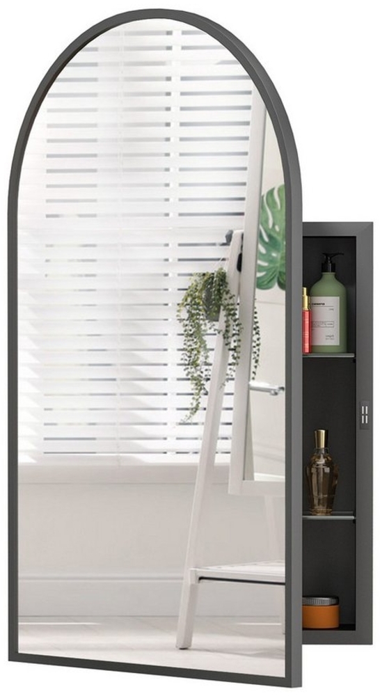 radelldar Badezimmerspiegelschrank Hängeschrank mit Spiegel metall, Badschrank Wandschrank hängend Bild 1