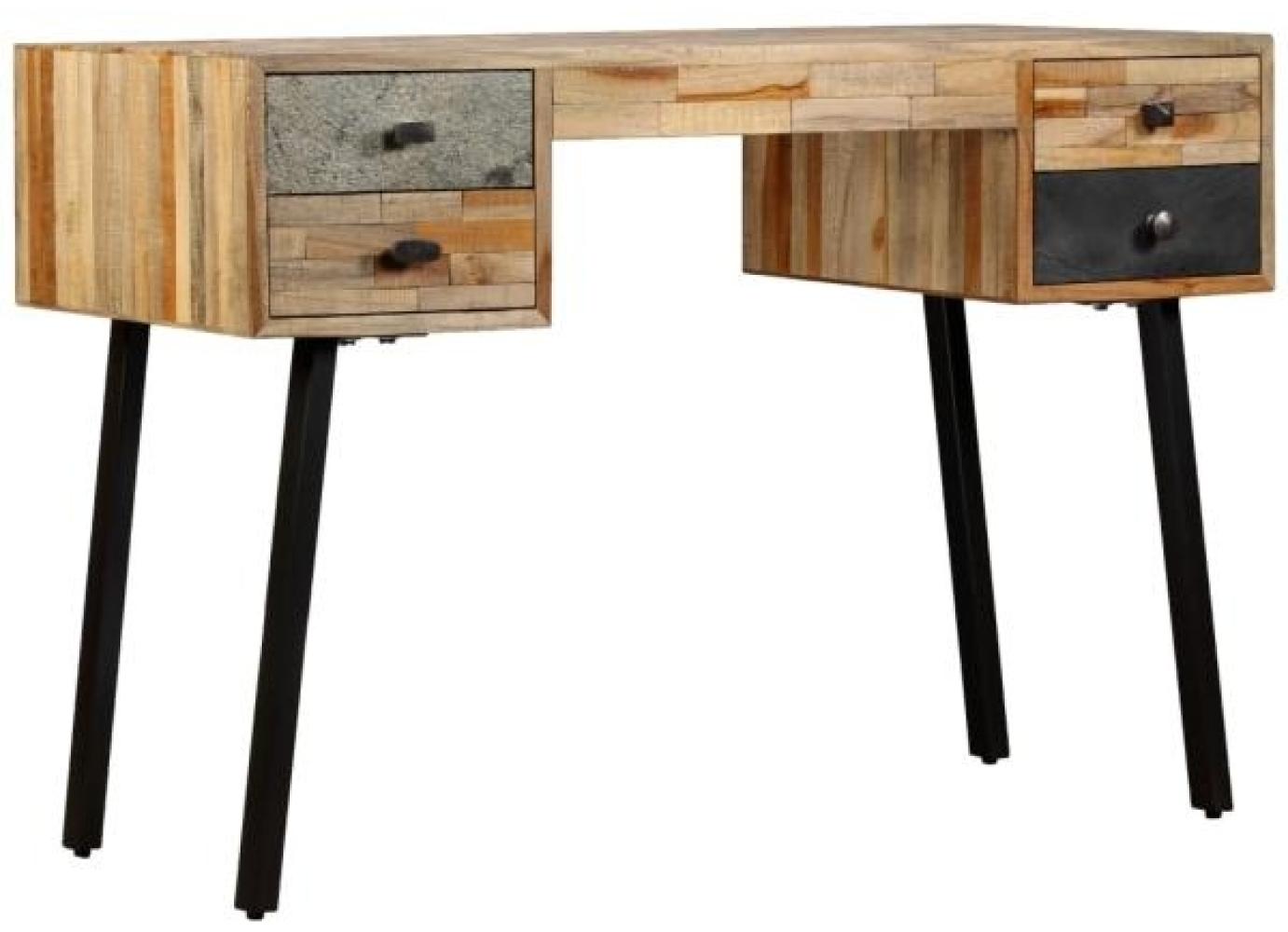 vidaXL Schreibtisch, Wiederverwertetes Massivholz Teak, 110 × 50 × 76 cm Bild 1