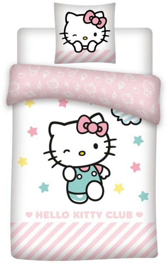 Hello Kitty Kinderbettwäsche Hello Kitty Mädchen Kinder Bettwäsche 2tlg. Set, 2 teilig, Bettdeckenbezug 135-140x200cm Kissenbezug 65x65 cm Bild 1