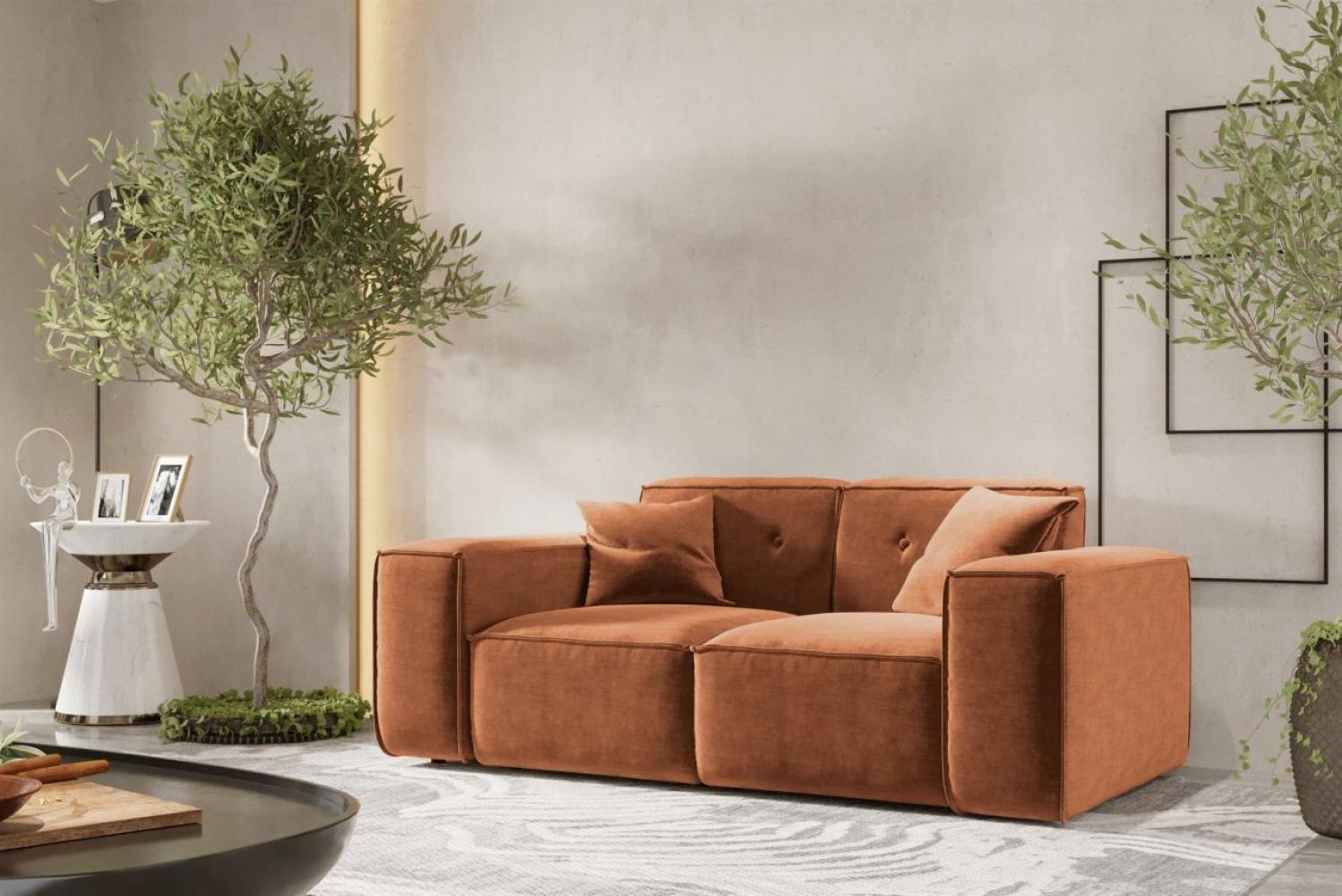 Sofa Designersofa CESINA 2-Sitzer in Stoff Perfect Harmony Rostbraun Bild 1