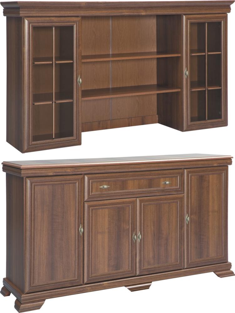 Buffetschrank Set 2-tlg "Kora" 168cm 4-türig samoa King rustikal Bild 1