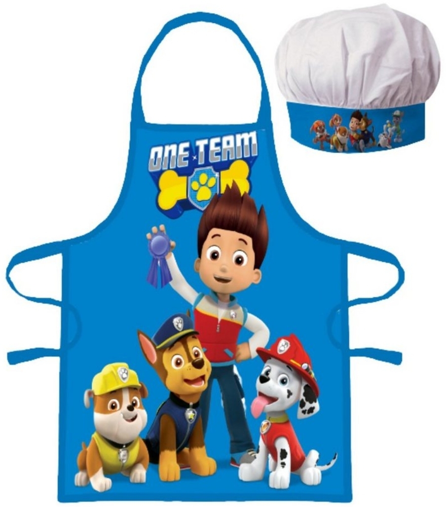 PAW PATROL Kochschürze one TEAM, (2-tlg), Kinder Koch-Set, Backschürze + Chefmütze Bild 1