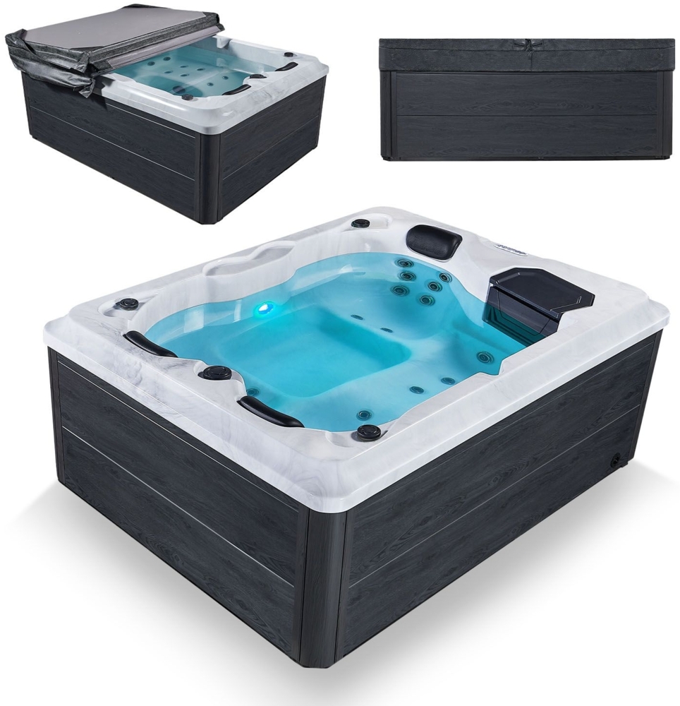 Artsauna Outdoor-Whirlpool 'Oasis', Spa mit Massagedüsen, LED-Beleuchtung, 2 Filtern, Abdeckung & Pumpe – winterfest & beheizbar Bild 1