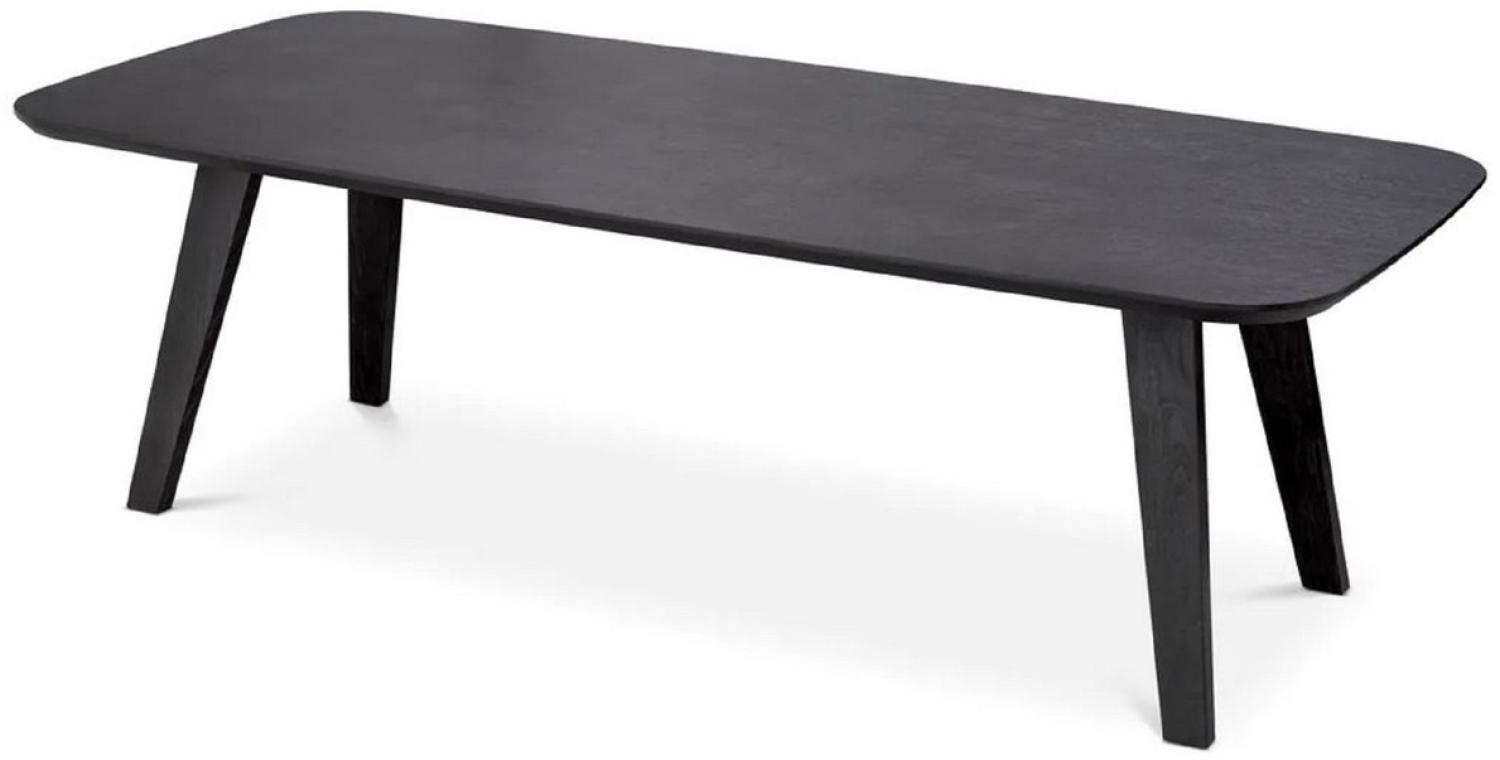 Casa Padrino Luxus Esstisch Schwarzgrau 245 x 109,5 x H. 77 cm - Rechteckiger Massivholz Küchentisch - Esszimmer Möbel - Küchen Möbel - Luxus Möbel - Luxus Einrichtung Bild 1