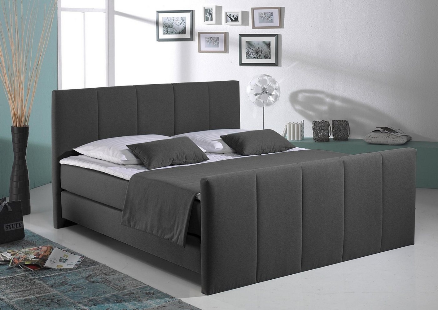 Home affaire Boxspringbett Portland, in 3 Breiten, 3 Matratzenarten und 2 Härtegraden, incl. Topper Bild 1