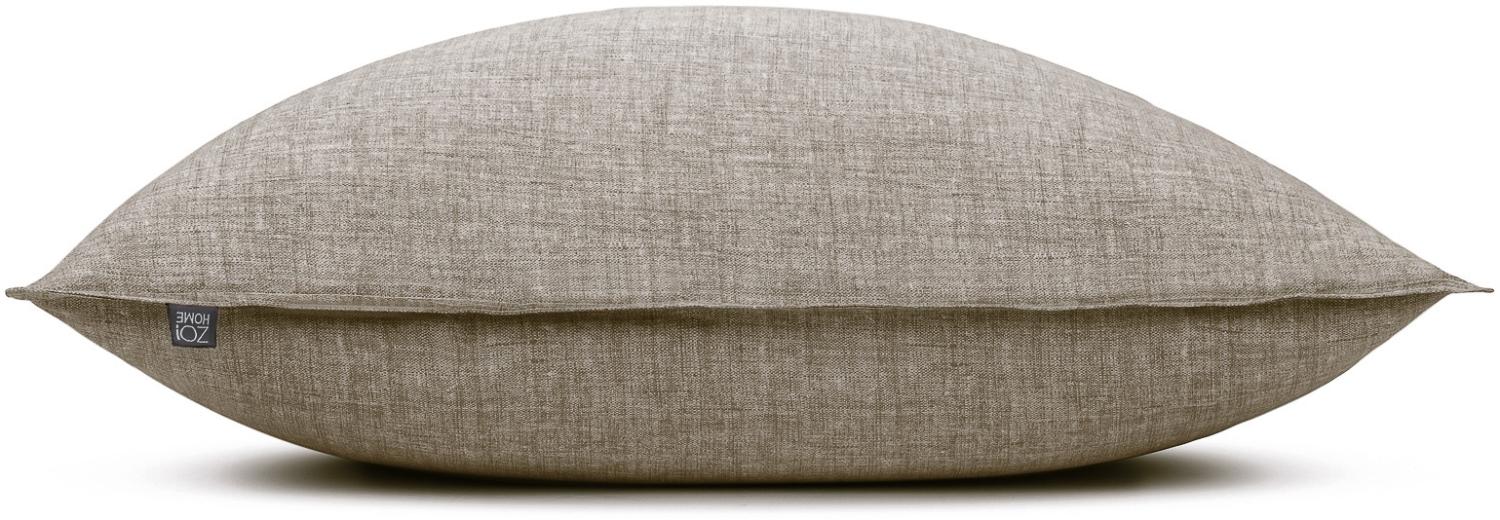 2 Stück Zo! Home Cotton Kissenbezüge 40x80 Lino Palm Taupe sand meliert uni Bild 1