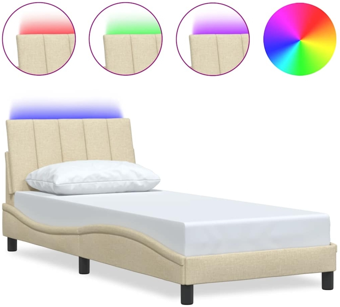 vidaXL Bettgestell ohne Matratze "Hanko" Creme 80x200 cm Stoff 3310424 Bild 1