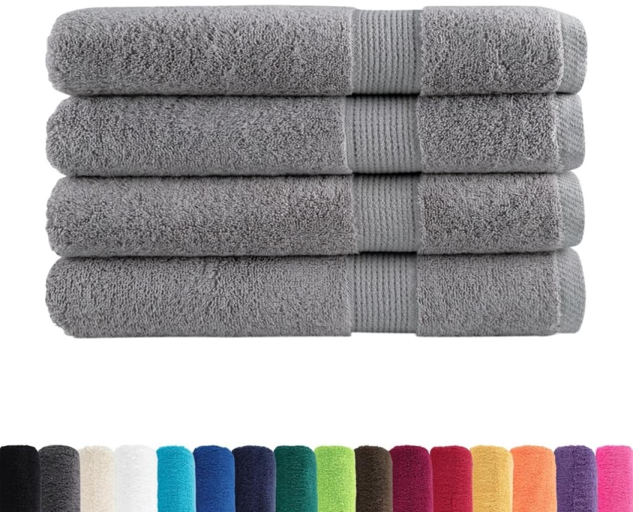 vidaXL Premium-Saunatücher SOLUND 4 Stk Grau 80x200 cm 600 g/m² 137315 Bild 1