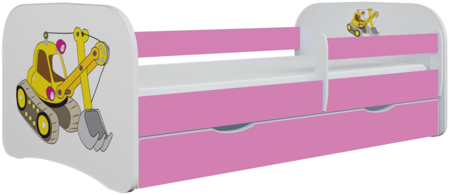 Kinderbett Jona inkl. Rollrost + Matratze + Bettschublade 70*140 cm Rosa Bild 1