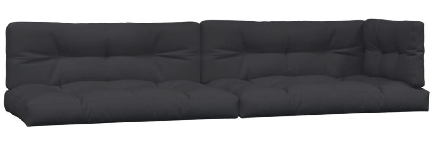 vidaXL Palettenkissen 5-tlg. Schwarz Stoff Bild 1