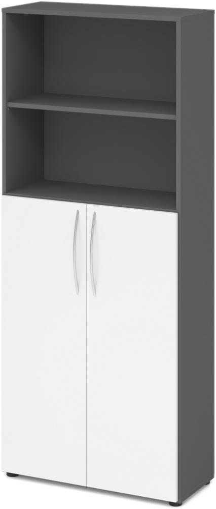 bümö® Aktenschrank Regal Kombi 5 OH in Graphit/Weiß Bild 1