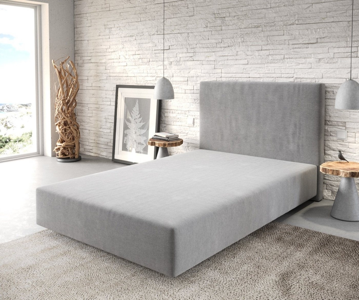 Boxspringgestell Dream-Well 120x200 cm Mikrofaser Grau Bild 1