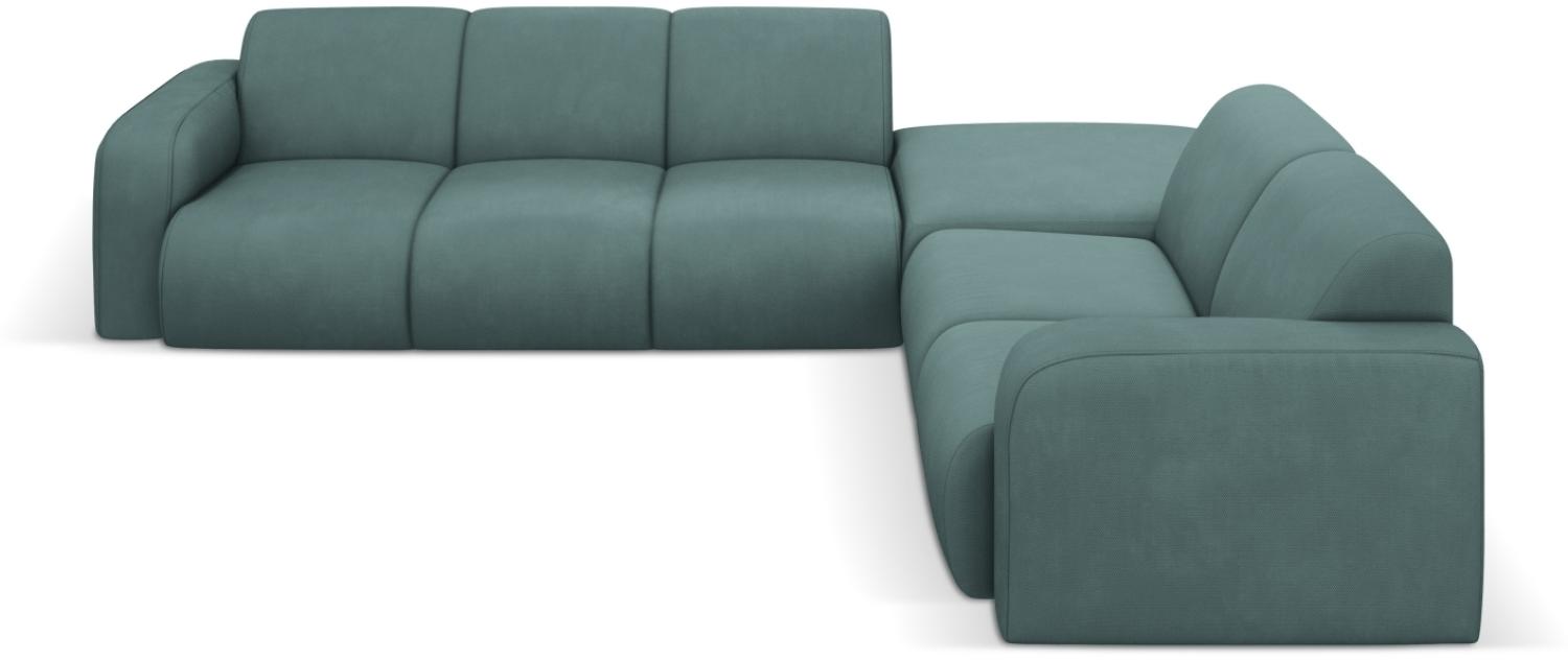 Micadoni Boucle Ecksofa Molino 6-Sitzer Rechts Strukturierter Stoff Meergrün Bild 1