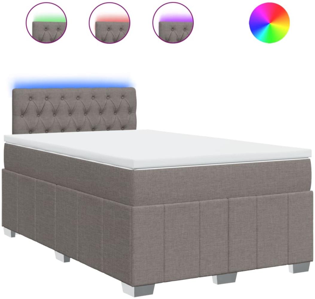 vidaXL Boxspringbett mit Matratze Taupe 120x200 cm Stoff 3289346 Bild 1