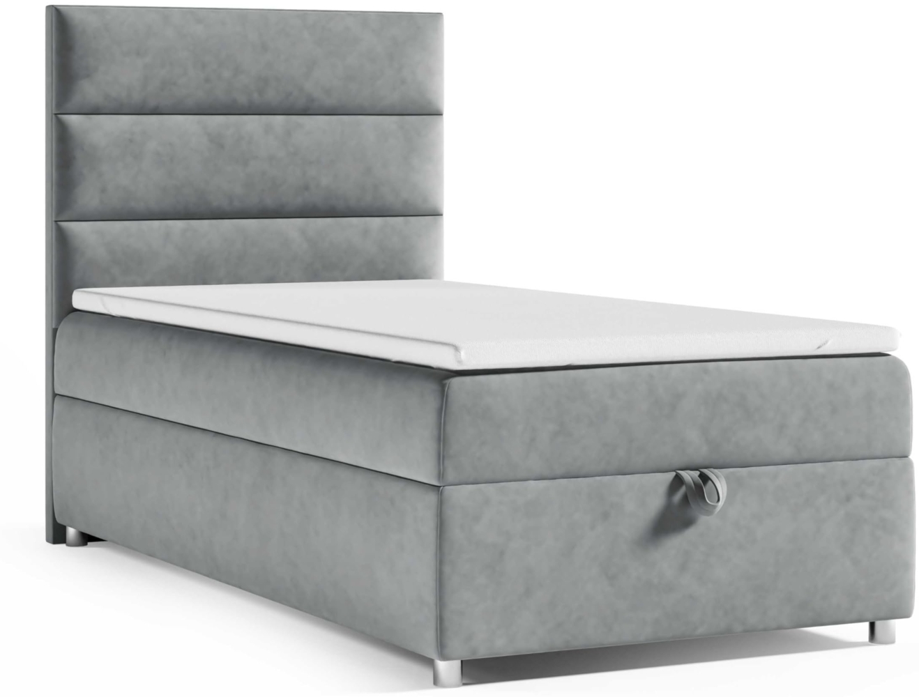 Best for Home Boxspringbett K4 SINGLE mit Bettkasten (Grau 100x200) Bild 1