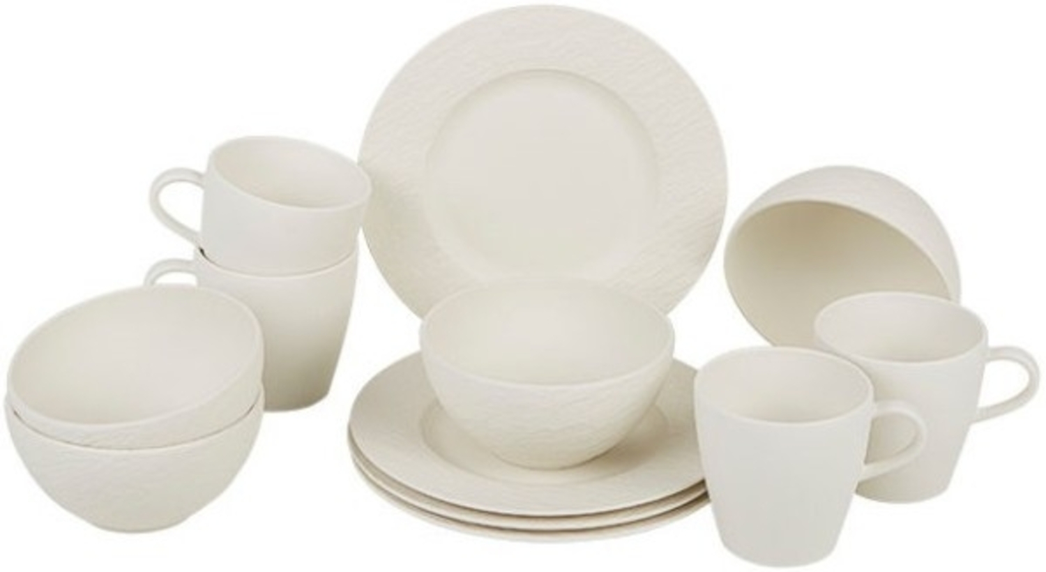 Villeroy & Boch Manufacture Rock Blanc Frühstücks-Set für 4 Personen / 12 Teile Bild 1