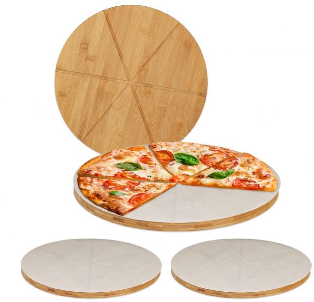 4 x Pizzabrett Bambus mit Backpapier 10038376 Bild 1