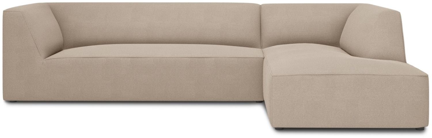 Micadoni 4-Sitzer Modular Ecke rechts Sofa Ruby | Bezug Dark Beige | Beinfarbe Black Plastic Bild 1