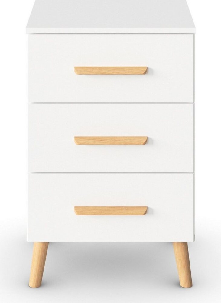 rauch Nachtkommode Skandi by Aditio, mit Massivholzgriffen, 3 Schubladen mit Softclose-Funktion Bild 1
