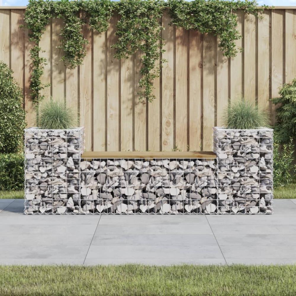 vidaXL Gartenbank aus Gabionen 183x41x60,5 cm Kiefernholz Imprägniert 834389 Bild 1