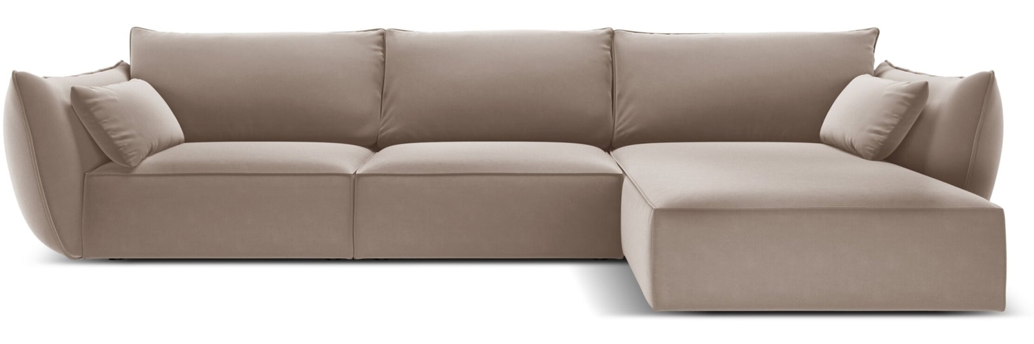 Micadoni Ecksofa Kaelle 4-Sitzer Rechts Samt Cappuccino Bild 1