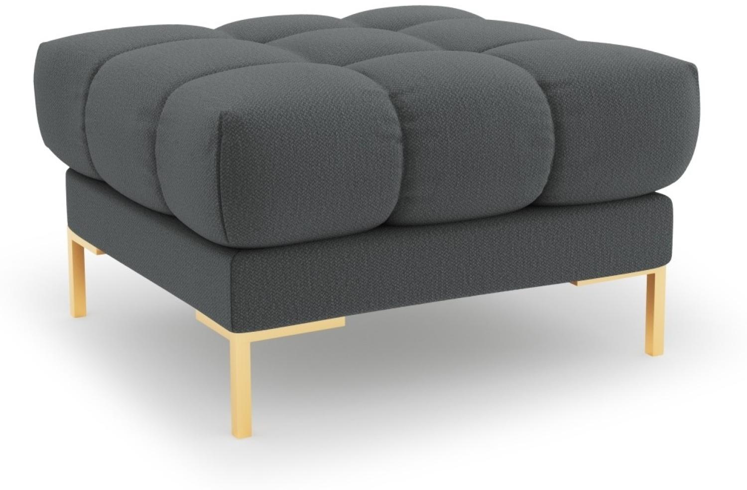 Micadoni Pouf Hocker Mamaia | Bezug Dark Grey | Beinfarbe Gold Metal Bild 1