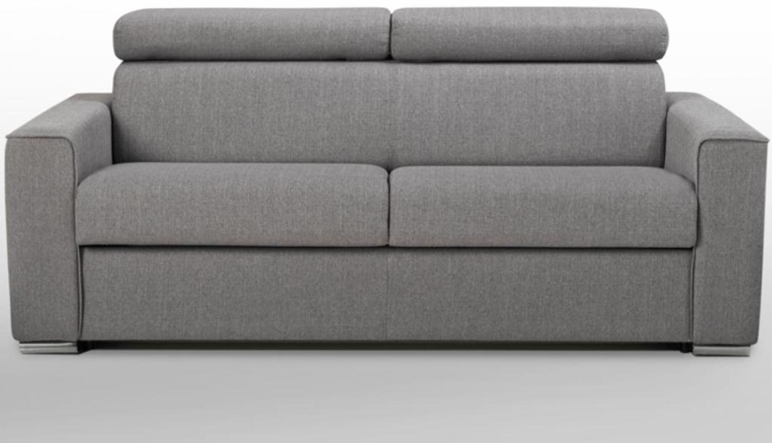 Schlafsofa 3-Sitzer Stoff VIZIR - Grau - Liegefläche: 140 cm - Matratzenhöhe: 14 cm Bild 1