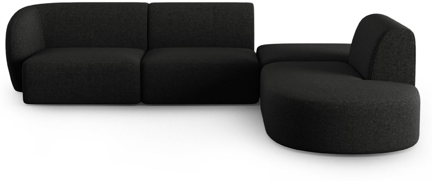 Micadoni Modulares Ecksofa Shane 5-Sitzer Rechts Chenille Schwarz Melange Bild 1