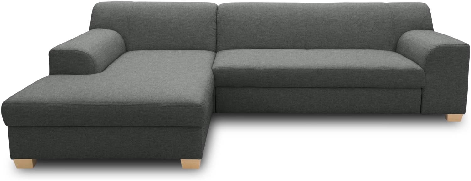 DOMO Collection Ecksofa Tinos, L-Sofa, Eckcouch mit Schlaffunktion, Schlafsofa Couch, L-form, 273 x 157 cm in dunkelgrau Bild 1