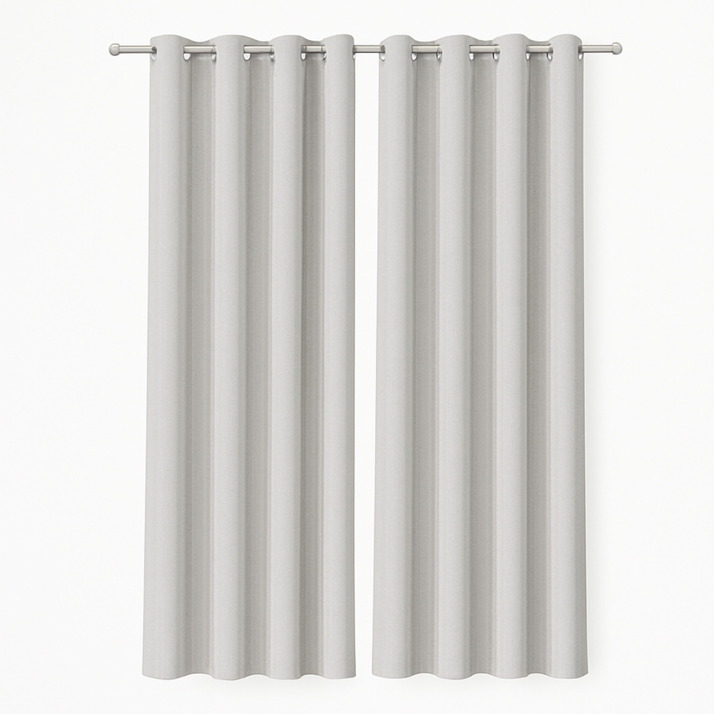 Gardine mit Ösen 140x175 cm ( Breite x Länge ) in Hellgrau, blickdichter Vorhang, Ösenvorhang in vielen Variationen Bild 1