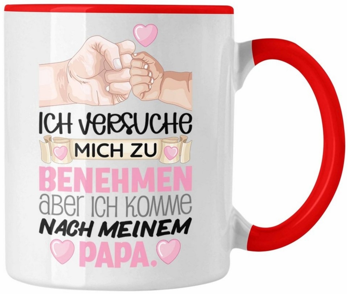 Trendation Tasse Ich Versuche Mich Zu Benehmen Papa Tasse Geschenk für Tochter Lustiger Bild 1