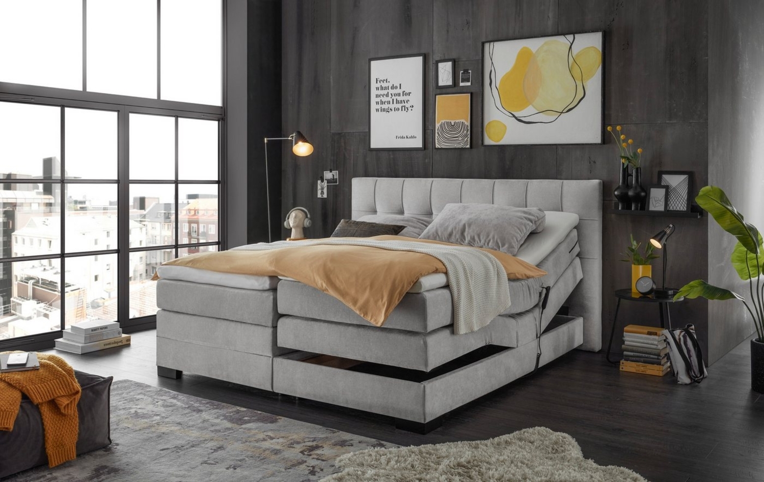 Boxspringbett Talena von ED Exciting Design – Luxus mit motorisierter Relaxfunktion, Härtegrad H2 Bild 1