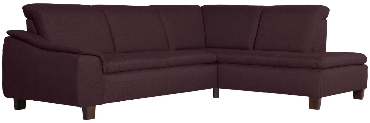 Ecksofa mit Ottomane links Katti Bezug Flachgewebe Buche nussbaum dunkel / burgund 22902 Bild 1