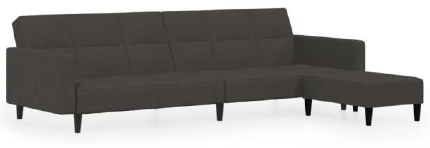 Schlafsofa 2-Sitzer mit Hocker Dunkelgrau Mikrofasergewebe [3121303] Bild 1