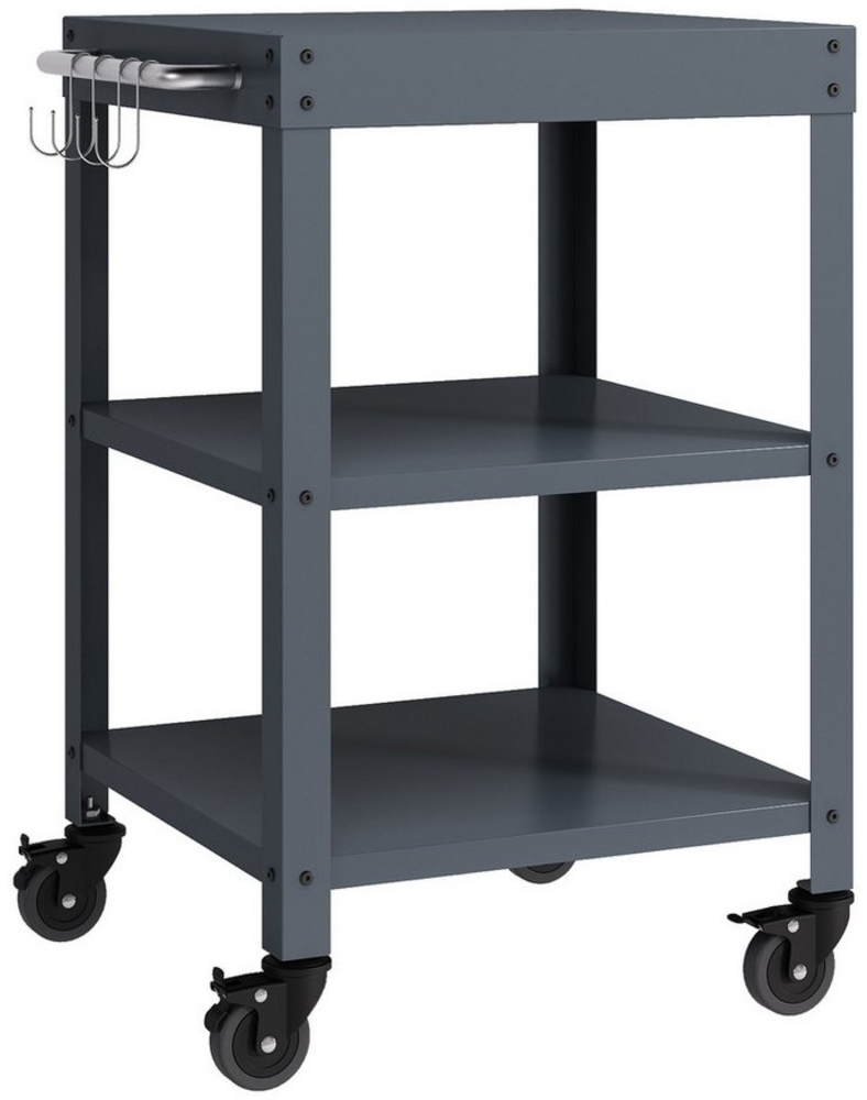 Outdoor Servierwagen Bolognano Stahl 81x50x50 cm Dunkelgrau [casa. pro] Bild 1