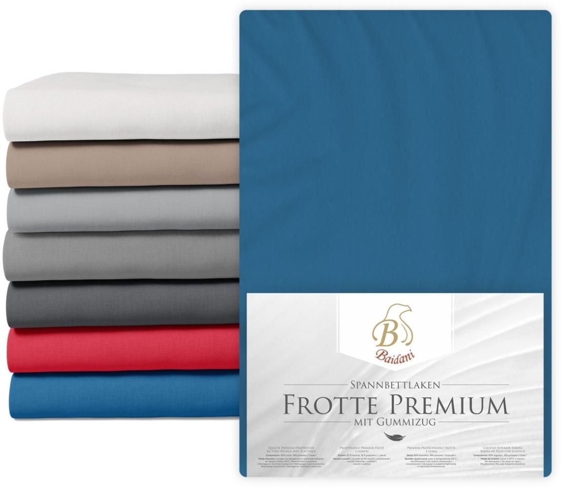 Premium Boxspring Bettlaken Frotte 90x200 Blau Bild 1