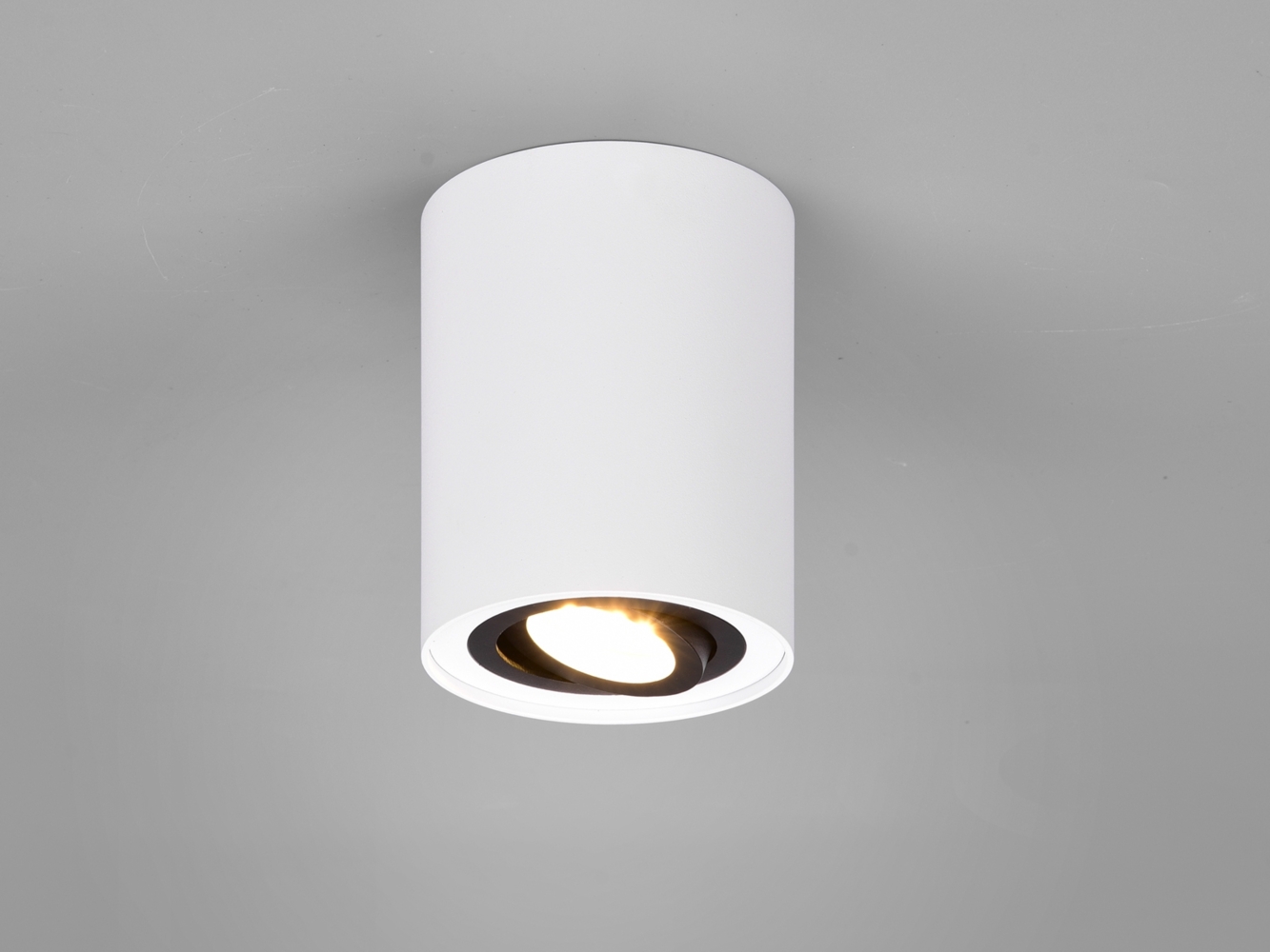 Deckenstrahler COOKIE Weiß-Schwarz mit schwenkbarem GU10 Spot, Ø 9,6cm Bild 1