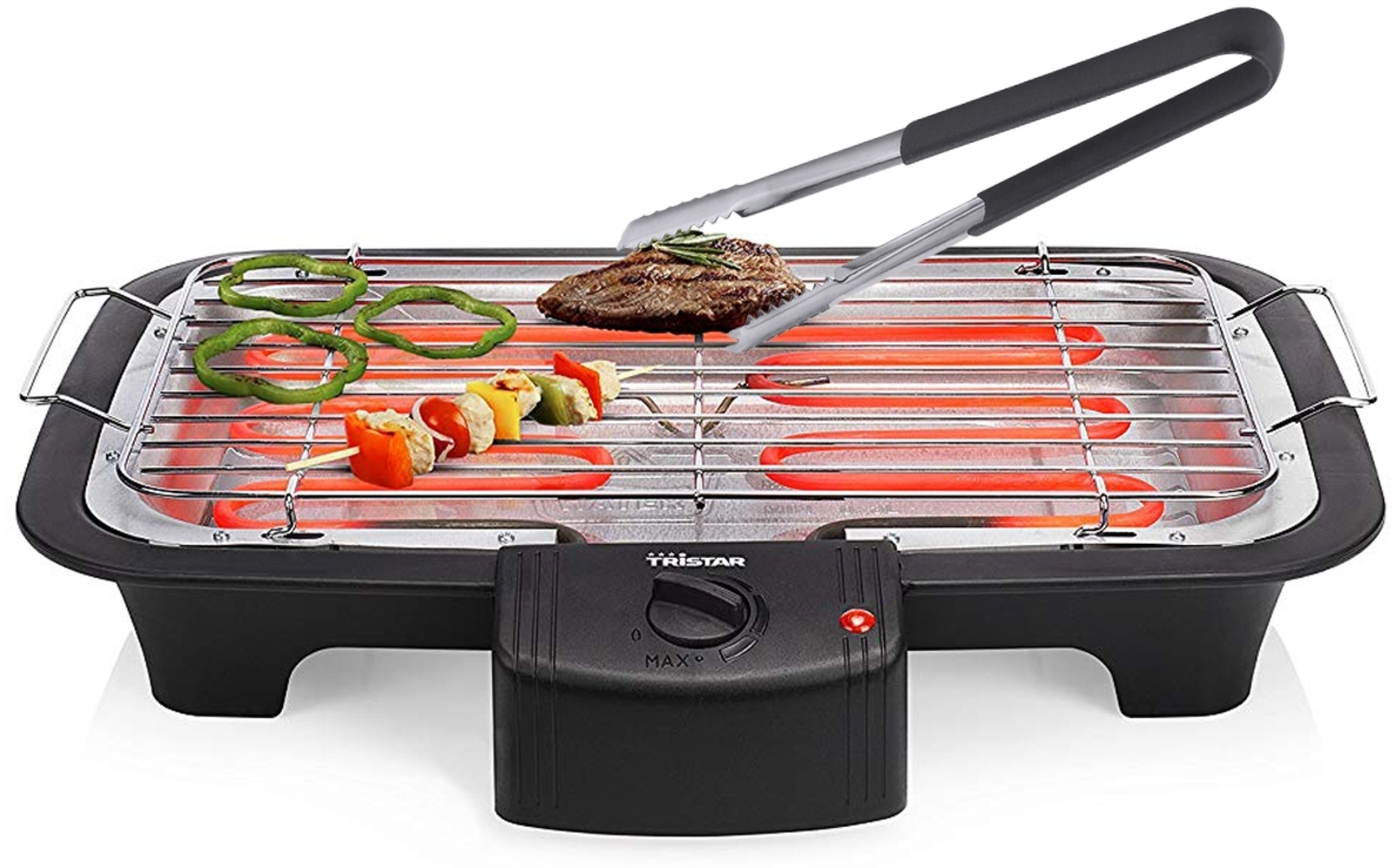 Elektro Tischgrill & Grillzange mit Wasserschale, 38x22cm, 2000Watt Bild 1