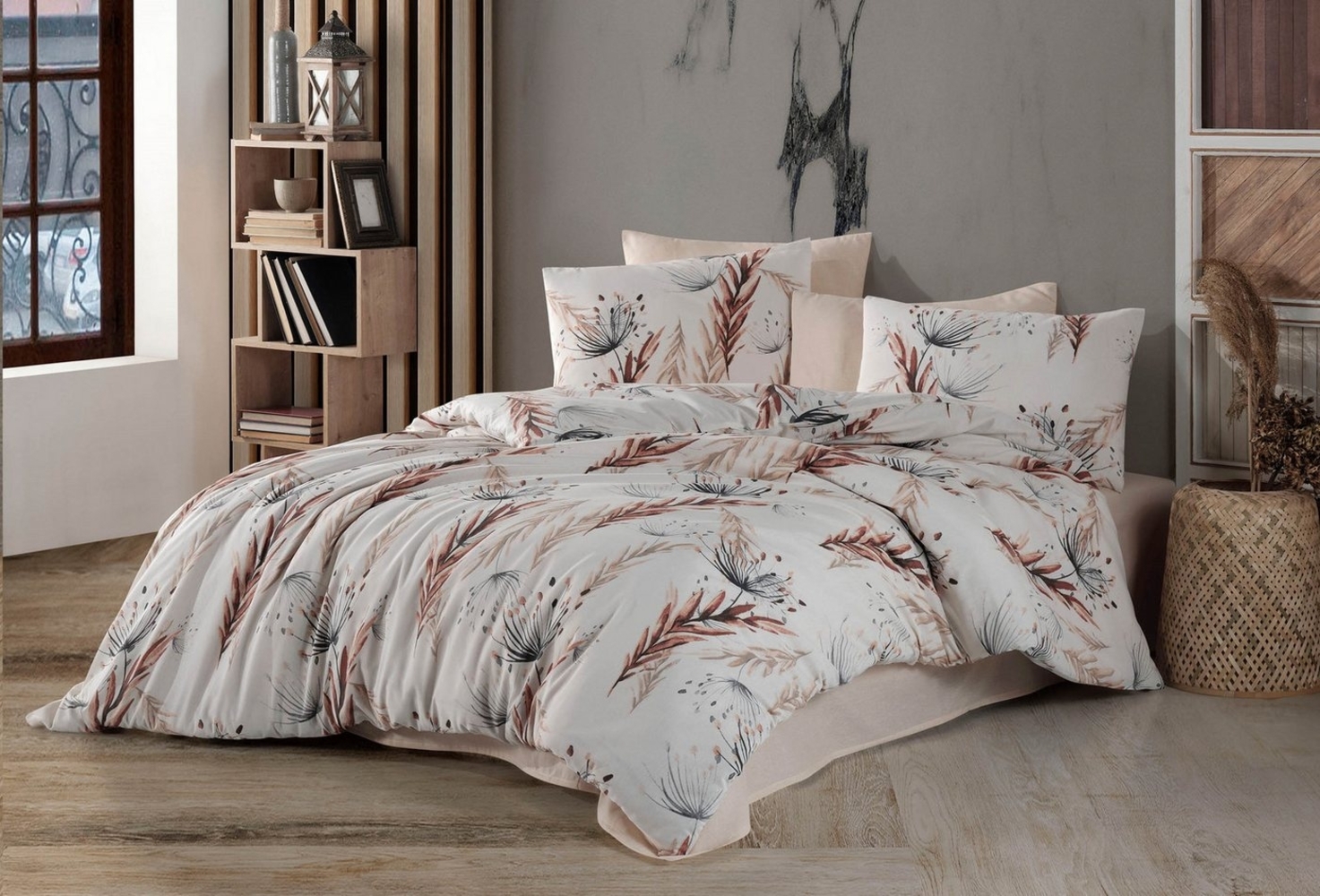 Buymax Bettwäsche Ceila, Baumwollmischung, 4 teilig, Bettbezug-Set 135x200 cm Reißverschluss, 80% Baumwolle, 20% Polyester Bild 1