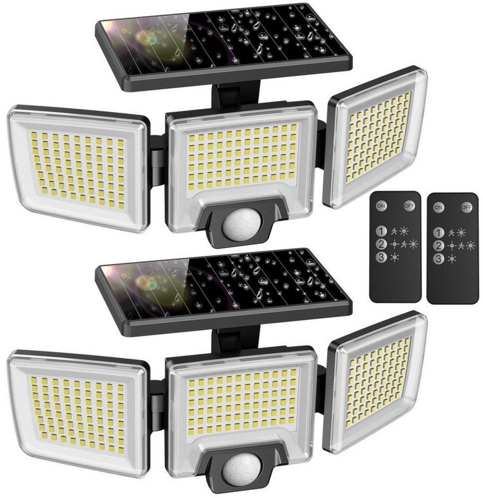 Novostella LED Solarleuchte Solarleuchte LED Solarlampe Fluter mit IR-Fernbedienung Außen Garten, LED fest integriert, LED Solar Lampe Bild 1